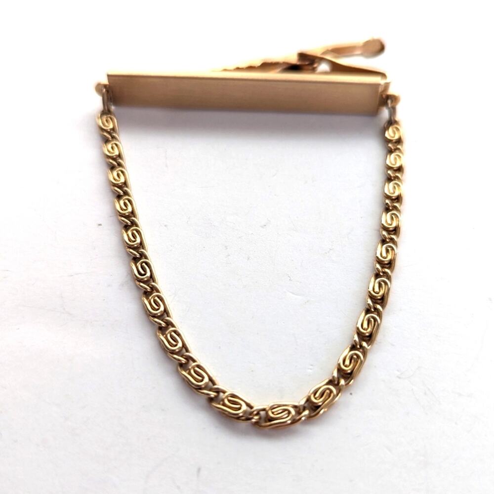 Vintage Estate Foster Gold Tone Chunky Paper Clip Chain Swag Tie Clasp Clip